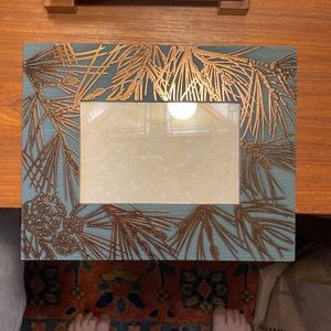 Green and Copper colored metal Picture Frame Pine Tree Design